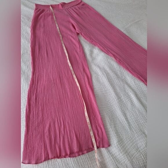 Xhilaration L gauze pink pants metallic thread, pj or beach pants - Picture 7 of 11